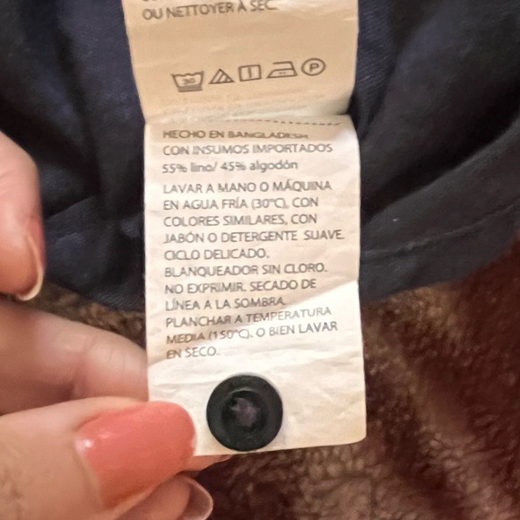 Perry Ellis | Men’s Linen Blend Navy Blue Front Open Shirt; Size XL (tall) NWT - Picture 13 of 15